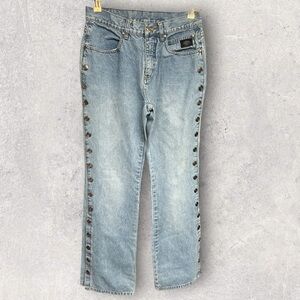 Vintage Harley Davidson HD Denim Jeans Side snaps 31 Womens